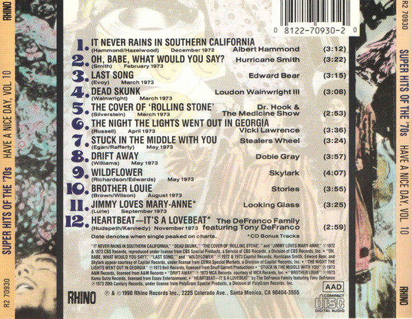 USED CD - Various – Super Hits Of The '70s (Have A Nice Day, Vol. 10)