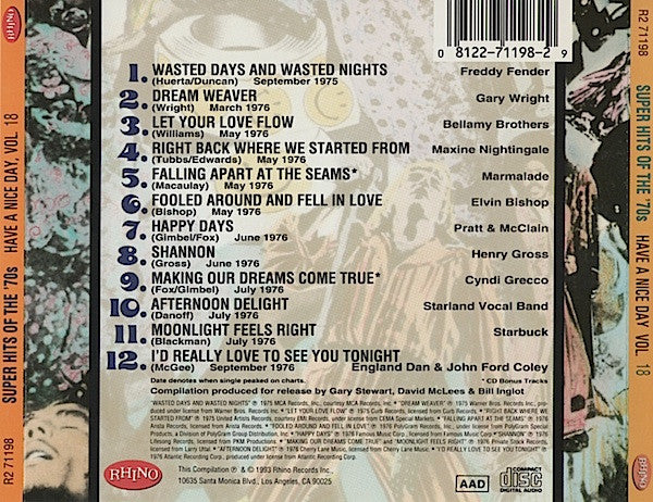 USED CD - Various – Super Hits Of The '70s - Have A Nice Day, Vol. 18