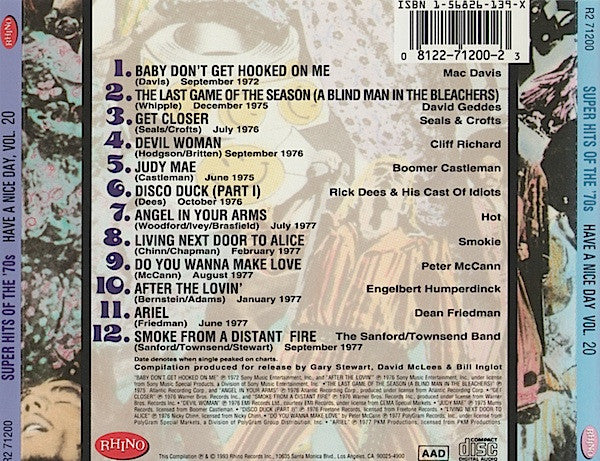 USED CD - Various – Super Hits Of The '70s - Have A Nice Day, Vol. 20