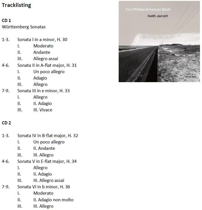 2CD - Keith Jarrett - Carl Philipp Emanuel Bach