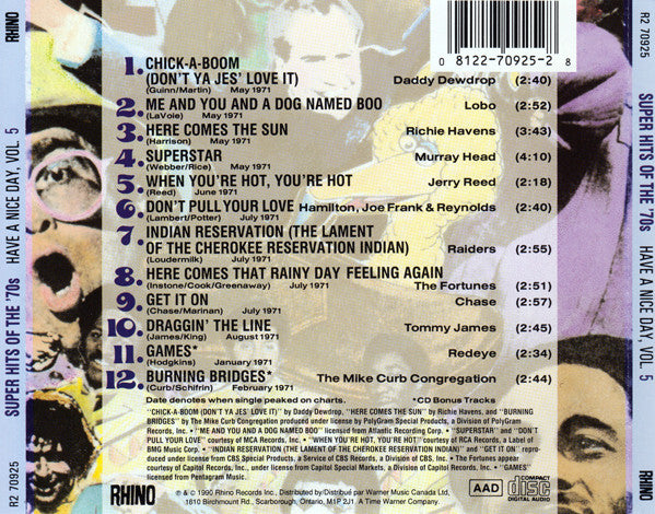 USED CD - Various – Super Hits Of The '70s - Have A Nice Day, Vol. 5