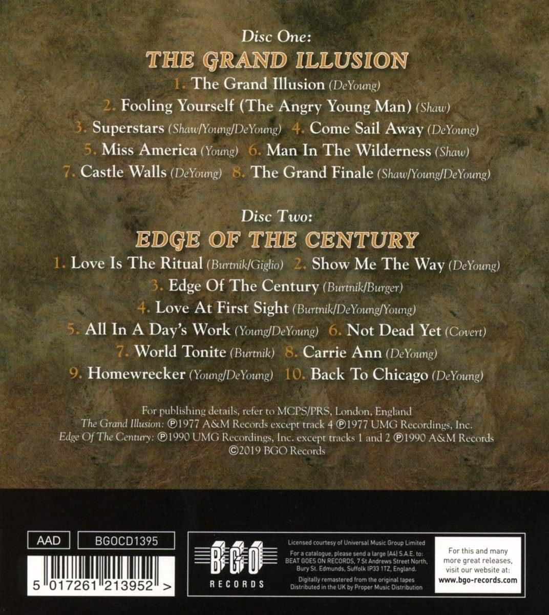 2CD - Styx - The Grand Illusion / Edge Of The Century