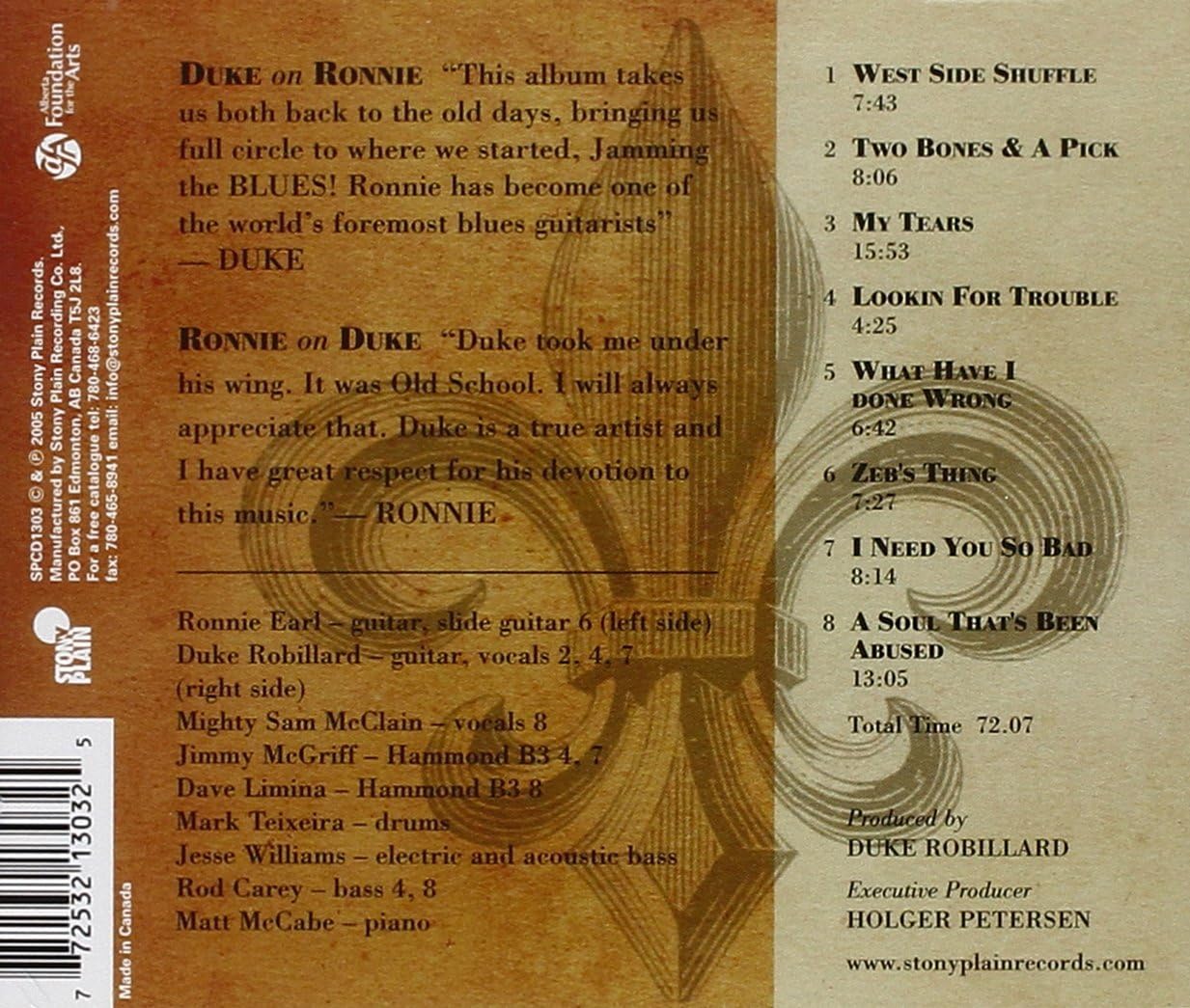 Ronnie Earl & Duke Robillard - The Duke Meets The Earl - USED CD