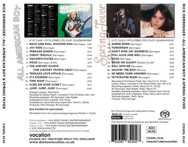 SACD - Rick Derringer - All American Boy & Spring Fever