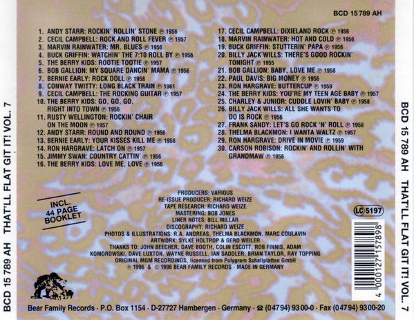 USED CD - That'll Flat ... Git It! Vol. 7: Rockabilly From The Vaults Of M-G-M Records