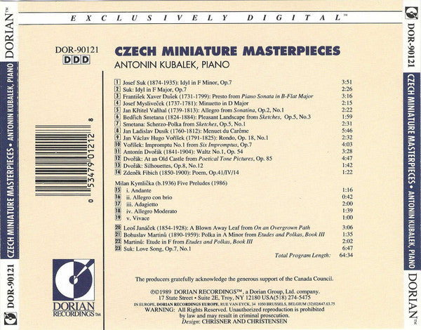 USED CD - Antonin Kubalek – Czech Miniature Masterpieces
