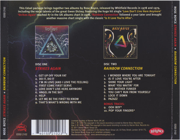 2CD - Rose Royce – Strikes Again / Rainbow Connection