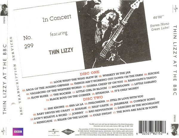 USED 2CD - Thin Lizzy – At The BBC