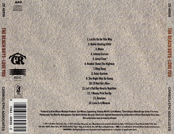 USED CD - The Beach Boys – Love You