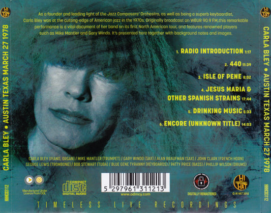 CD - Carla Bley – Armadillo World Headquarters Austin Texas March 27 1978