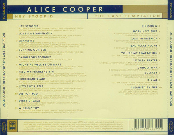 2CD - Alice Cooper – Hey Stoopid / The Last Temptation