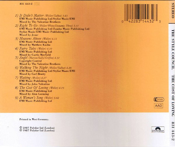 USED CD - The Style Council – The Cost Of Loving