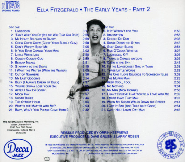 4CD - Ella Fitzgerald With Chick Webb & His Orchestra*, Ella Fitzgerald And Her Famous Orchestra – Ella Fitzgerald, The Early Years - Part 1 & Part 2