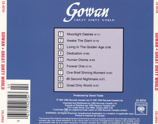 USED CD - Gowan – Great Dirty World