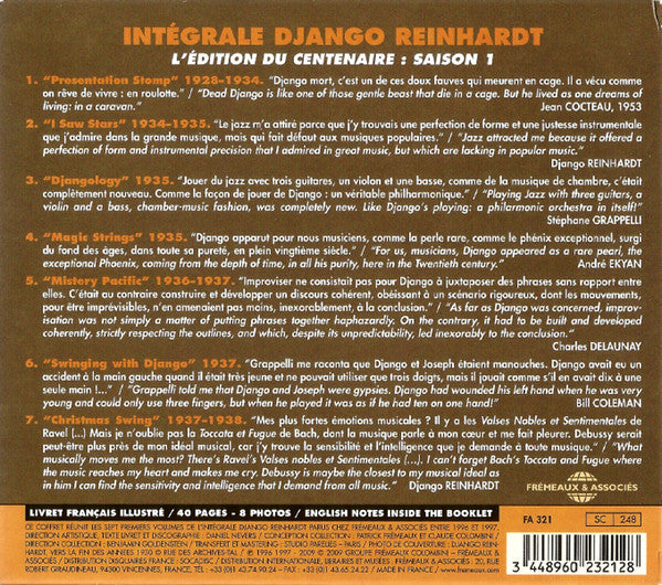 14 CD - Django Reinhardt – Intégrale Django Reinhardt L'édition Du Centenaire Saison 1: The Complete Django Reinhardt (1928-1938)
