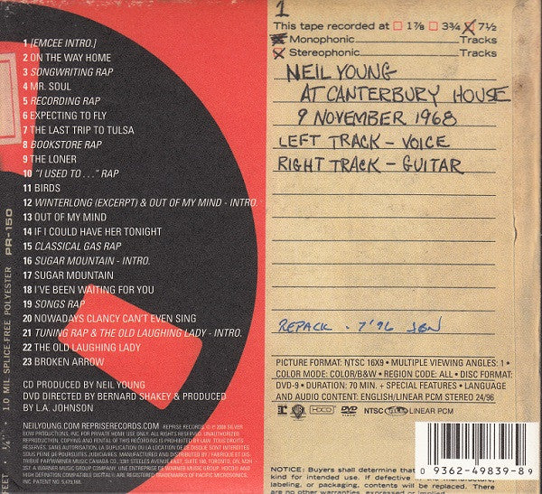 USED CD/DVD - Neil Young – Sugar Mountain (Live At Canterbury House 1968)