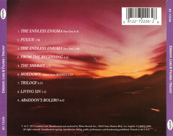 USED CD - Emerson, Lake & Palmer – Trilogy