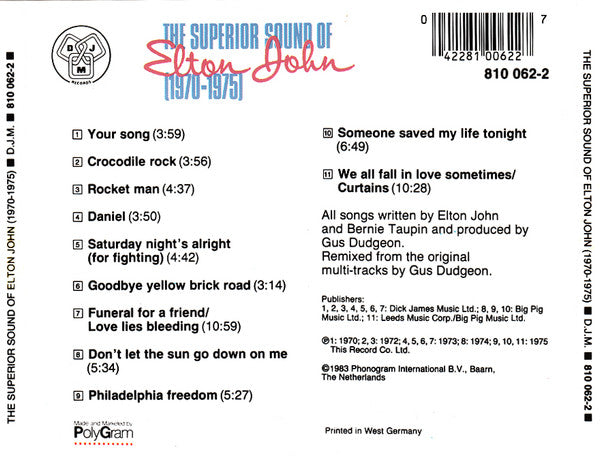 USED CD - Elton John – The Superior Sound Of Elton John (1970-1975)