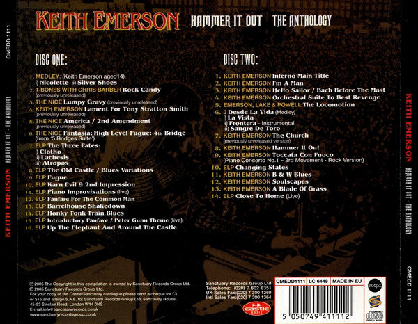USED 2CD - Keith Emerson – Hammer It Out - The Anthology