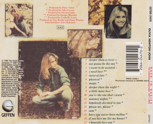 USED CD - Olivia Newton-John – Back To Basics: The Essential Collection 1971 - 1992