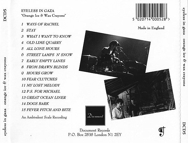 USED CD - Eyeless In Gaza – Orange Ice & Wax Crayons