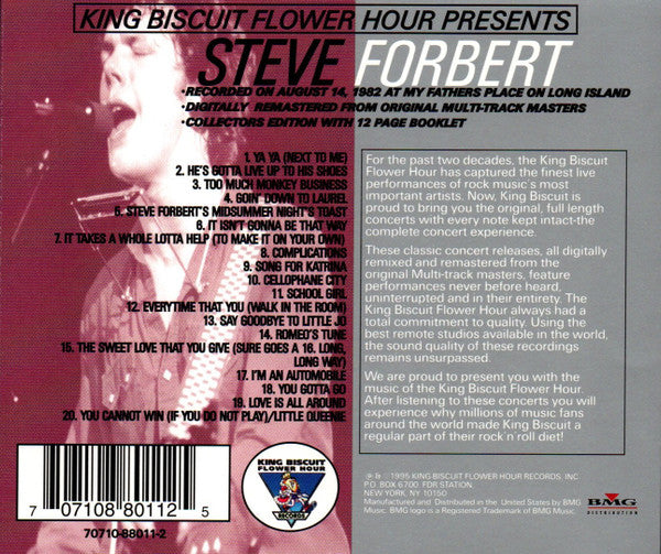 Steve Forbert – King Biscuit Flower Hour Presents - USED CD