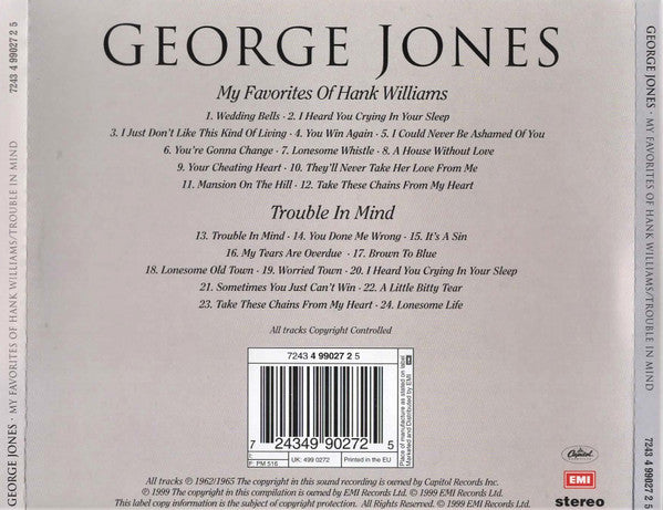 USED CD - George Jones – My Favorites Of Hank Williams / Trouble In Mind