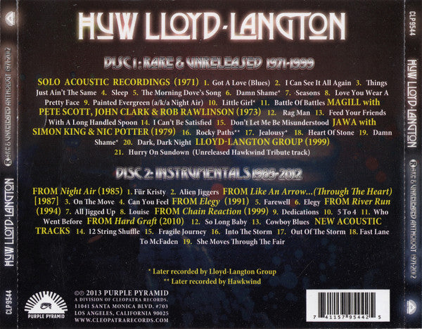 2CD - Huw Lloyd-Langton – Rare & Unreleased Anthology 1971-2012