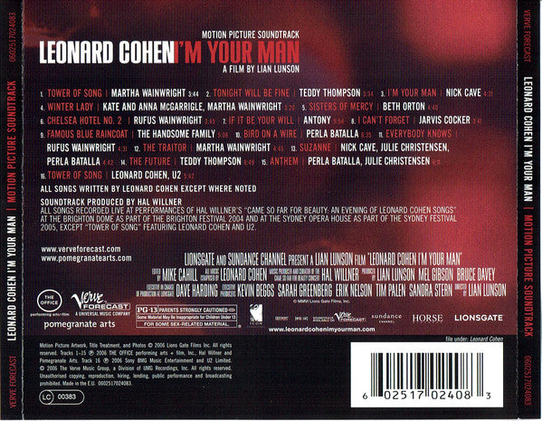 USED CD - Various – Leonard Cohen I'm Your Man - Motion Picture Soundtrack