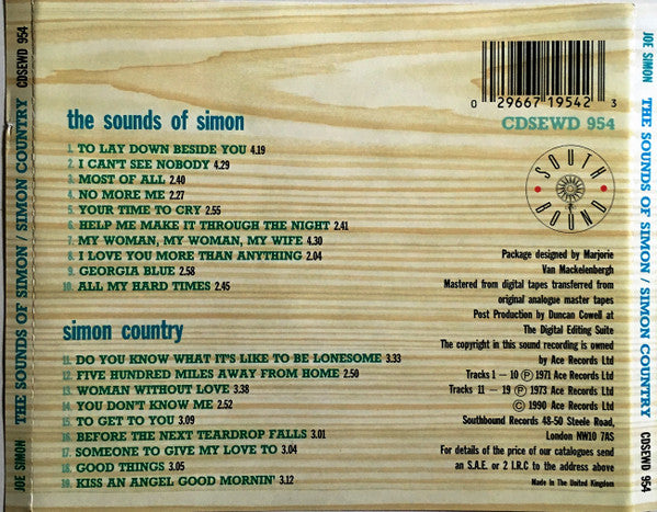 USED CD - Joe Simon – The Sounds Of Simon / Simon Country