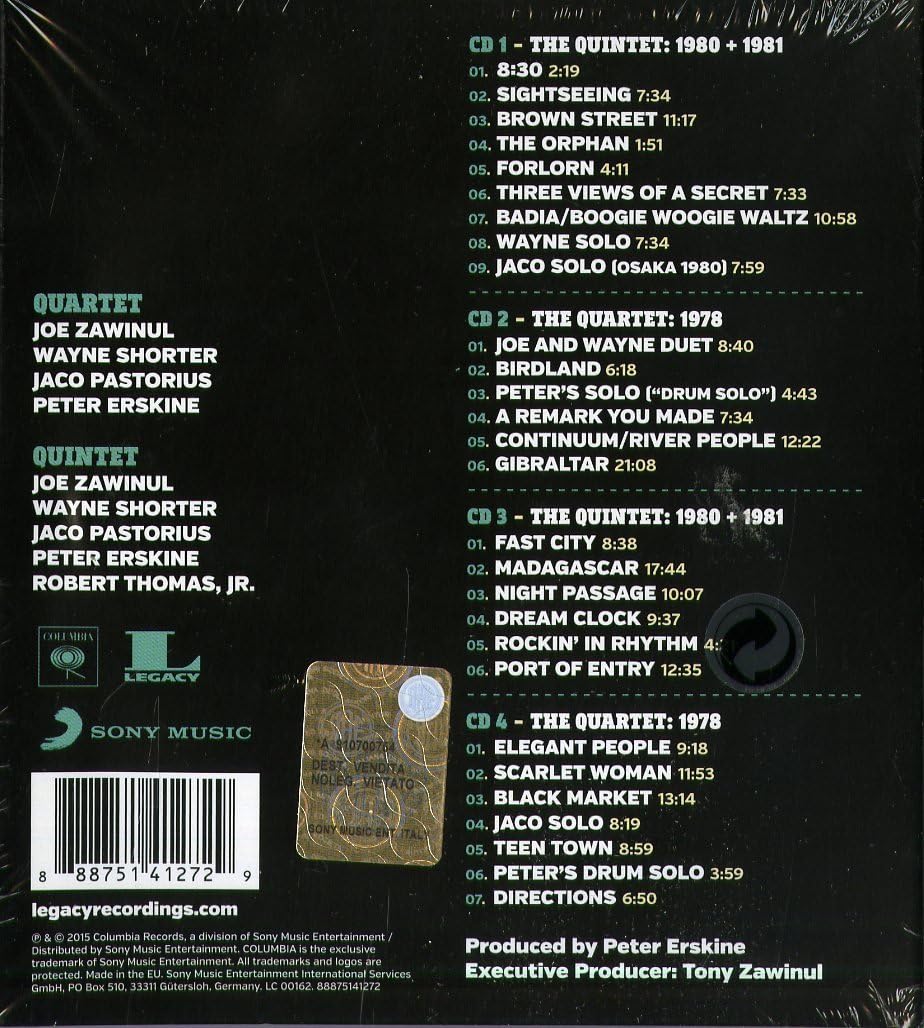 4CD - Weather Report – The Legendary Live Tapes: 1978-1981