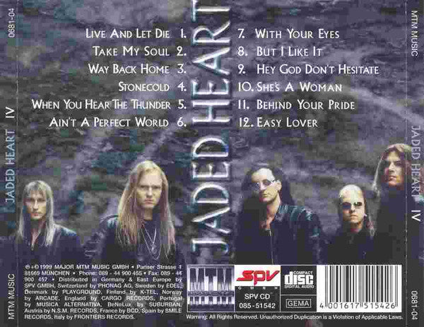 USED CD - Jaded Heart – IV