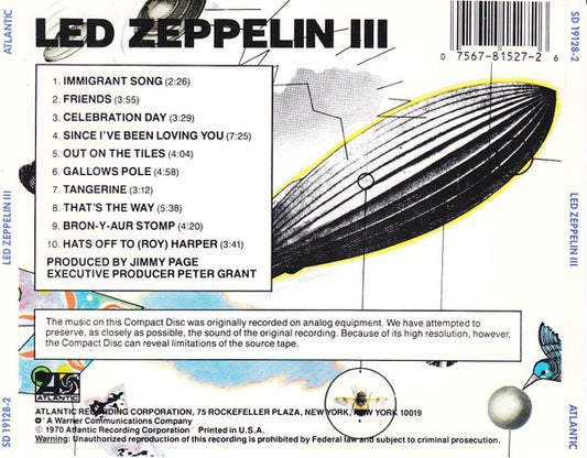 USED CD - Led Zeppelin – Led Zeppelin III