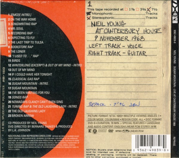 USED CD/DVD - Neil Young – Sugar Mountain (Live At Canterbury House 1968)