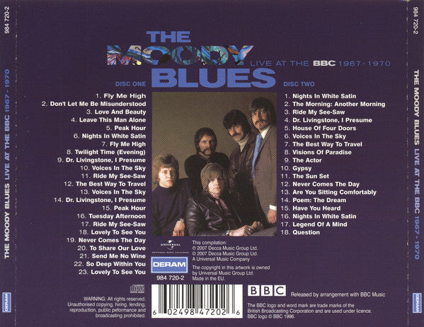 USED 2CD - The Moody Blues – Live At The BBC 1967-1970