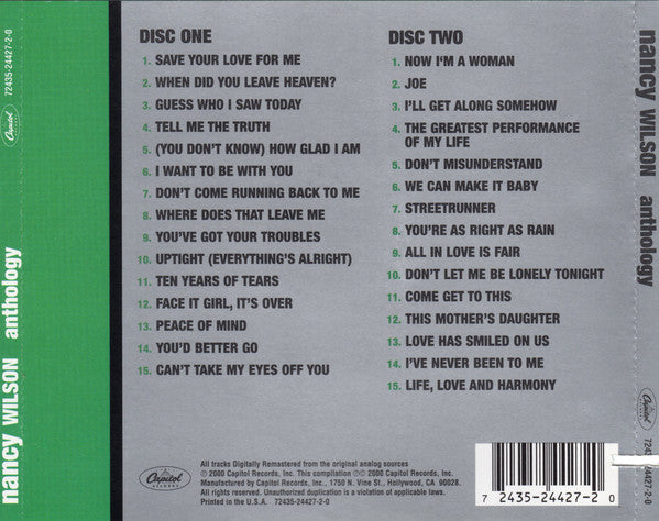USED 2CD - Nancy Wilson – Anthology