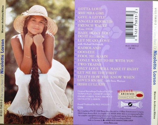 USED CD - Nicolette Larson – The Very Best Of Nicolette Larson