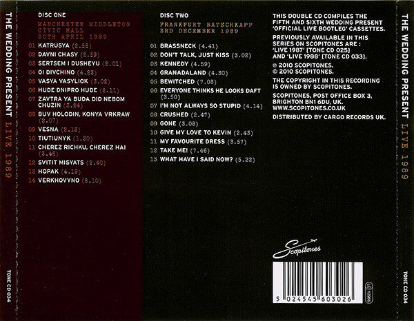 USED 2CD - The Wedding Present – Live 1989