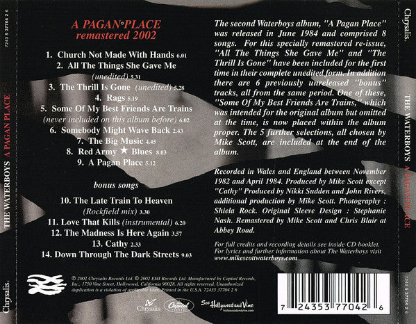 CD - The Waterboys – A Pagan Place