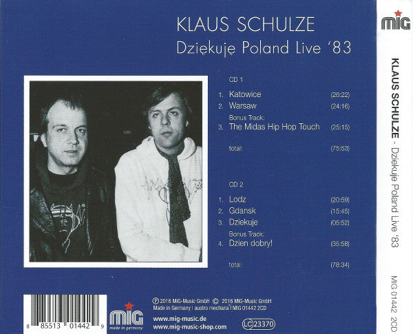 USED 2CD - Klaus Schulze – Dziękuję Poland Live '83