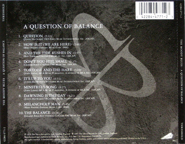 USED CD - The Moody Blues – A Question Of Balance (1997 Remaster)