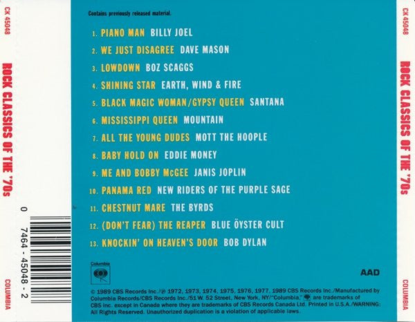 USED CD - Various – Rock Classics Of The '70s