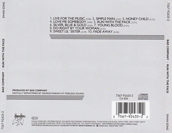 USED CD - Bad Company – Run With The Pack