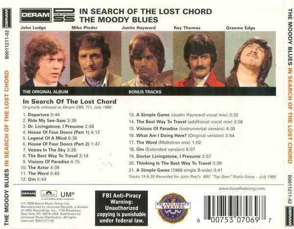 USED CD - The Moody Blues – In Search Of The Lost Chord