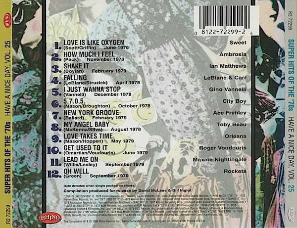USED CD - Various – Super Hits Of The '70s - Have A Nice Day, Vol. 25