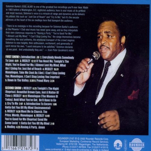 USED 2CD - Solomon Burke – Soul Alive!