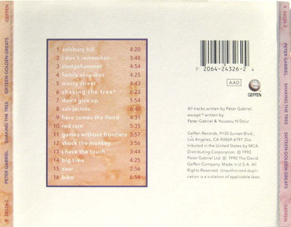 USED CD - Peter Gabriel – Shaking The Tree (Sixteen Golden Greats)