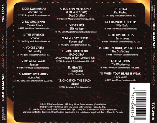 USED CD - Various – Rock Almanac - Volume One • The 1980s