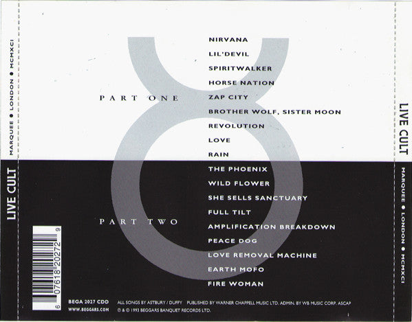 2CD - The Cult – Live Cult (Marquee London MCMXCI)