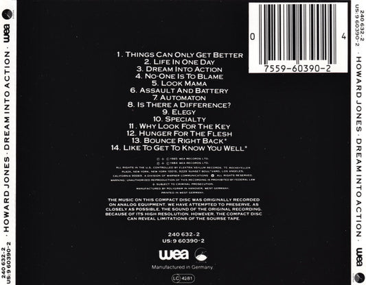 USED CD - Howard Jones – Dream Into Action (WG Target)